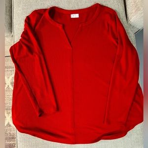 Maurice plus size 3 waffle knit long sleeve shirt.